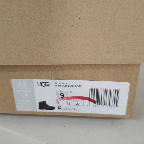 UGG Men's Emmett Waterproof Leather Duck Boot Stout Size 9 NIB - Picture 13 of 14